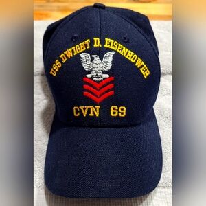 USS Dwight D. Eisenhower CVN-69 Hat Adjustable Blue Strapback VTG